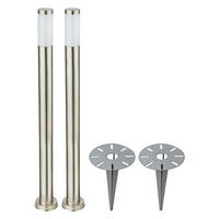 LED STEHLEUCHTE Edelstahl Silber 2er Set - Silberfarben, Metall (7.6/7.6/110cm)
