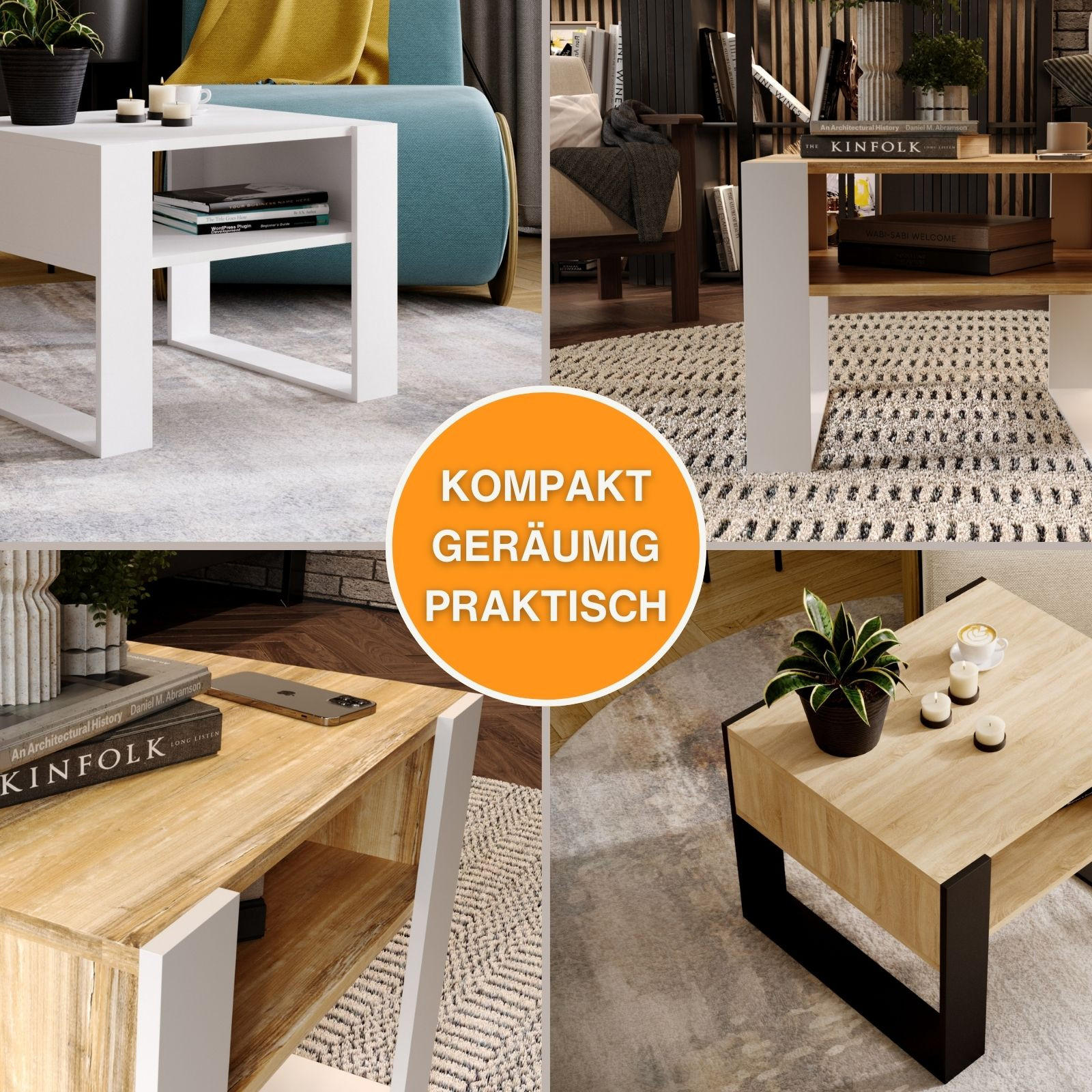 COUCHTISCH Karo65 65/45/53,6 - Weiß, Holzwerkstoff (54/65/45cm) - RAUMHIRSCH FURNITURE
