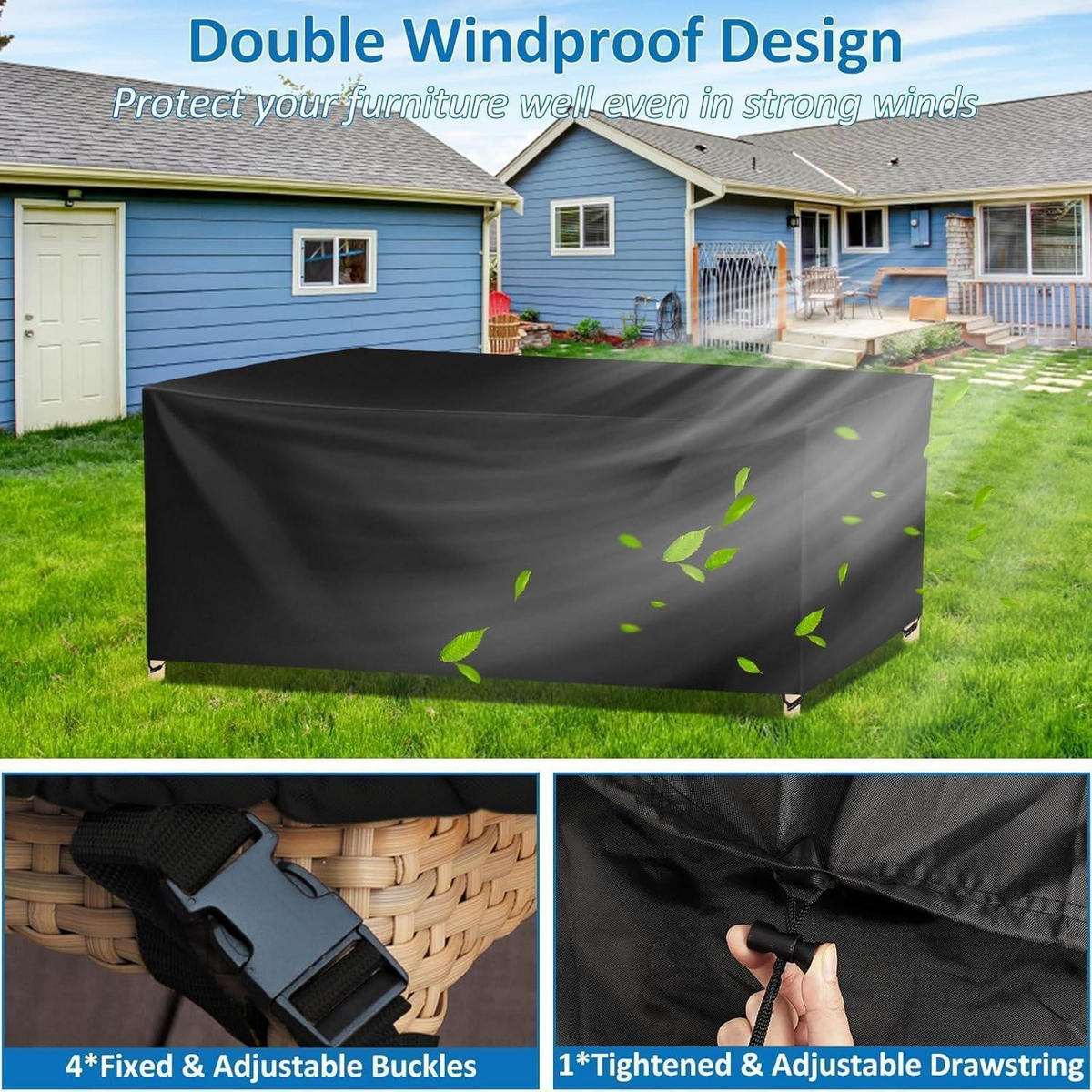 GARTENMÖBEL Abdeckung Wasserdicht 420D Oxford 300 x 300 x 98 cm - Schwarz, Textil (300/98/300cm)