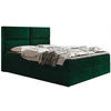 BOXBETT Bonio III 160/200 cm in Grün – mit Bettkasten und Topper - Schwarz/Grün, Holz/Holzwerkstoff (160/200cm) - AX Living