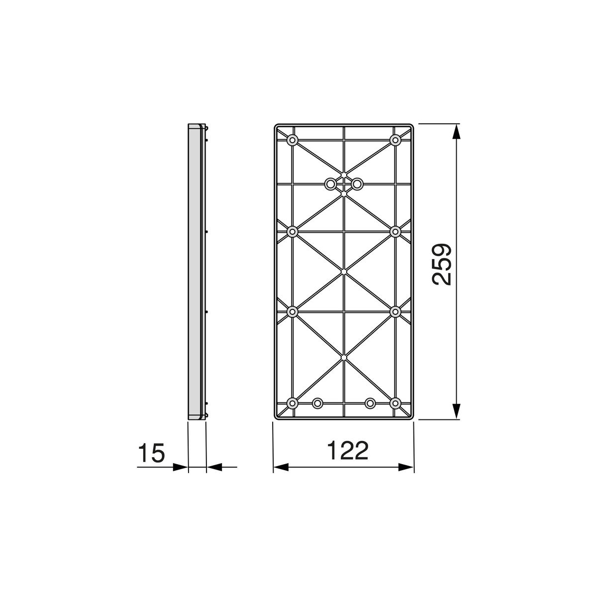 SEITLICHER Abstandhalter für abklappbare Kleiderstange für Garderoben Sway, Kunststoff, Titanium - Titanfarben, Kunststoff (1.5/26/12.2cm) - EMUCA