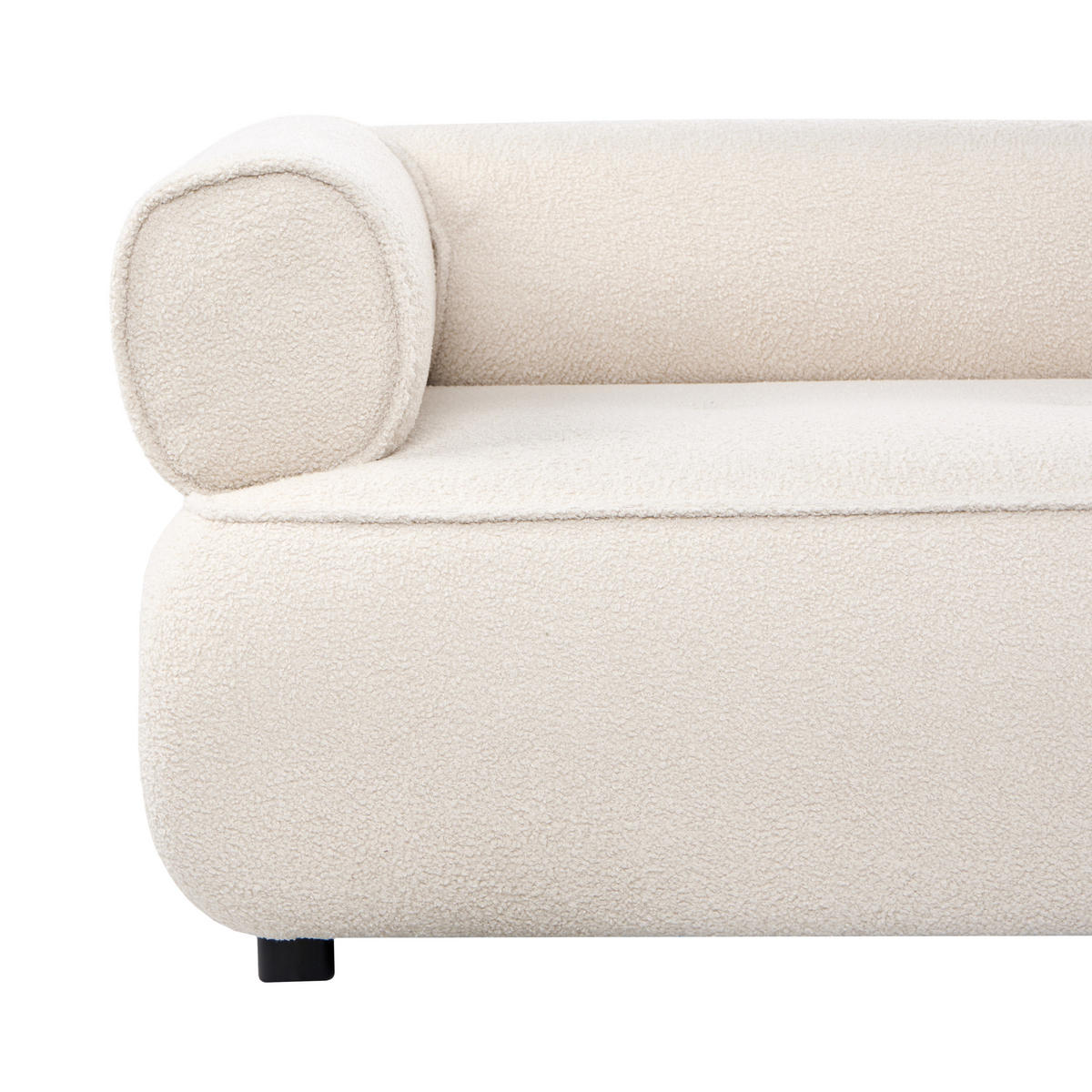 POHOVKA 3-místná Bouclé Krémově bílá Salla - krémová, textil (200/63/96cm) - Beliani