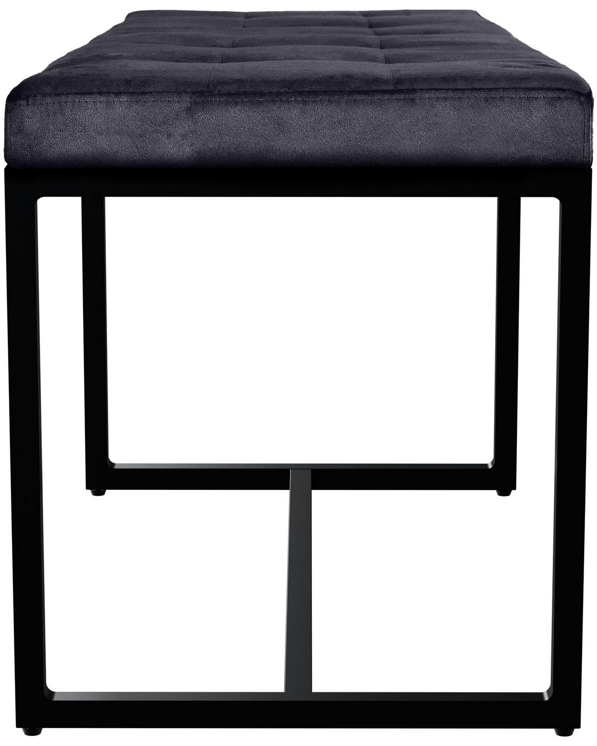 SITZBANK 100/40 cm Samt schwarz - Schwarz, Textil/Metall (100/48/40cm) - CLP