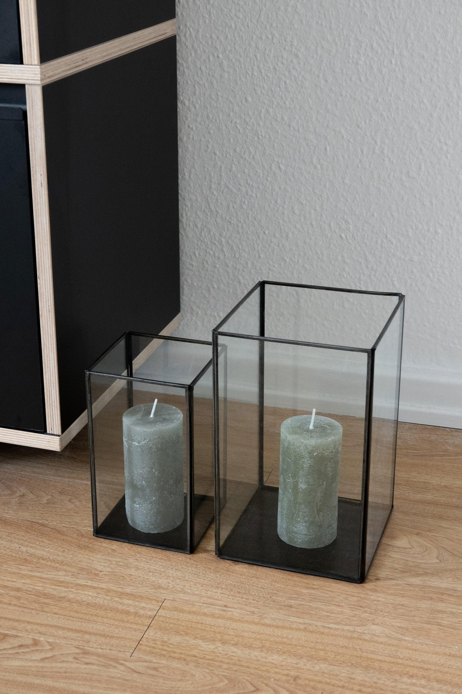 LATERNE Batu 2er Set aus Eisen in Schwarz - Schwarz, Metall (16/27/16cm) - LaLe Living
