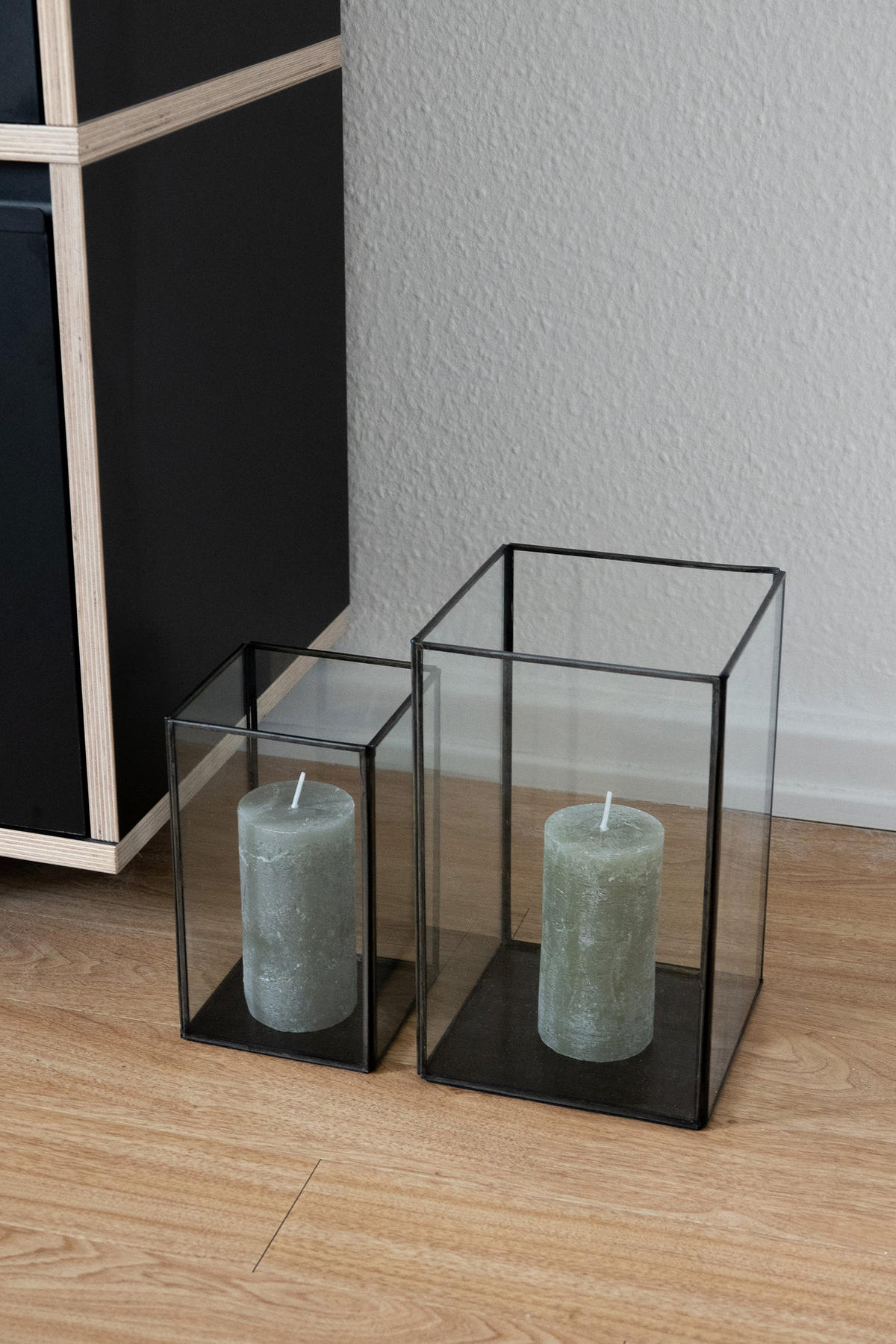 LATERNE Batu 2er Set aus Eisen in Schwarz - Schwarz, Metall (16/27/16cm) - LaLe Living