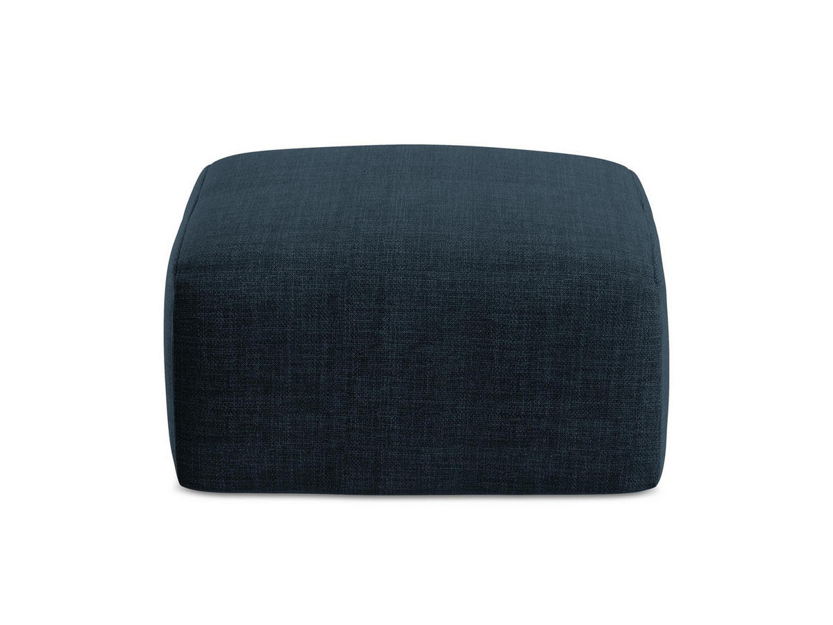 POUF Strukturstoff Blau - Blau/Schwarz, Holzwerkstoff/Kunststoff (65/40/65cm) - Makamii