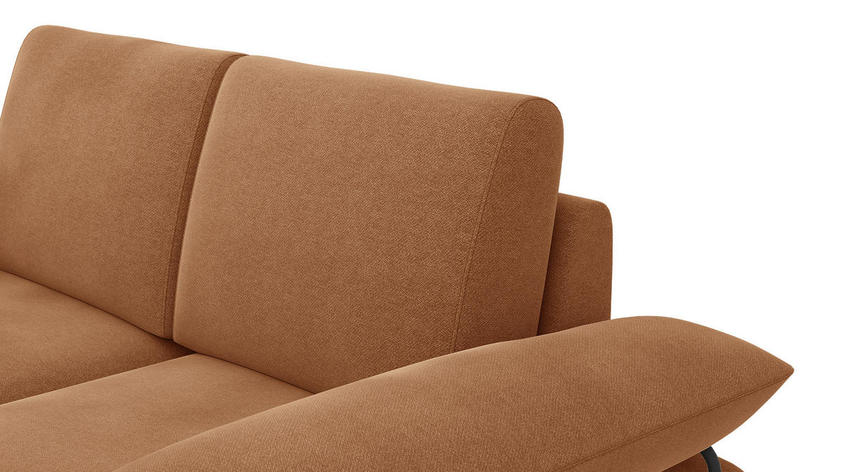 SOFA LORI 2-Sitzer, orange - Schwarz/Orange, Holzwerkstoff/Textil (185/87/96cm) - Courtois Laville