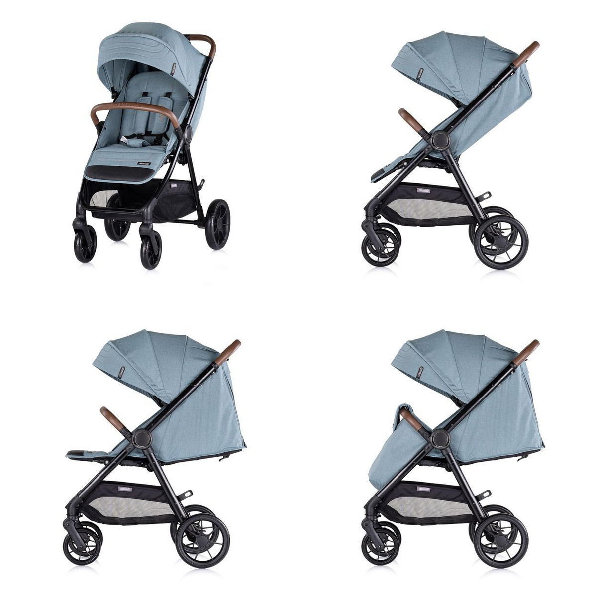 KOMBIKINDERWAGEN Ultera 3 in 1 hellblau Babyschale Fußabdeckung klappbar Korb - Blau, Metall (75/56/102cm) - Chipolino