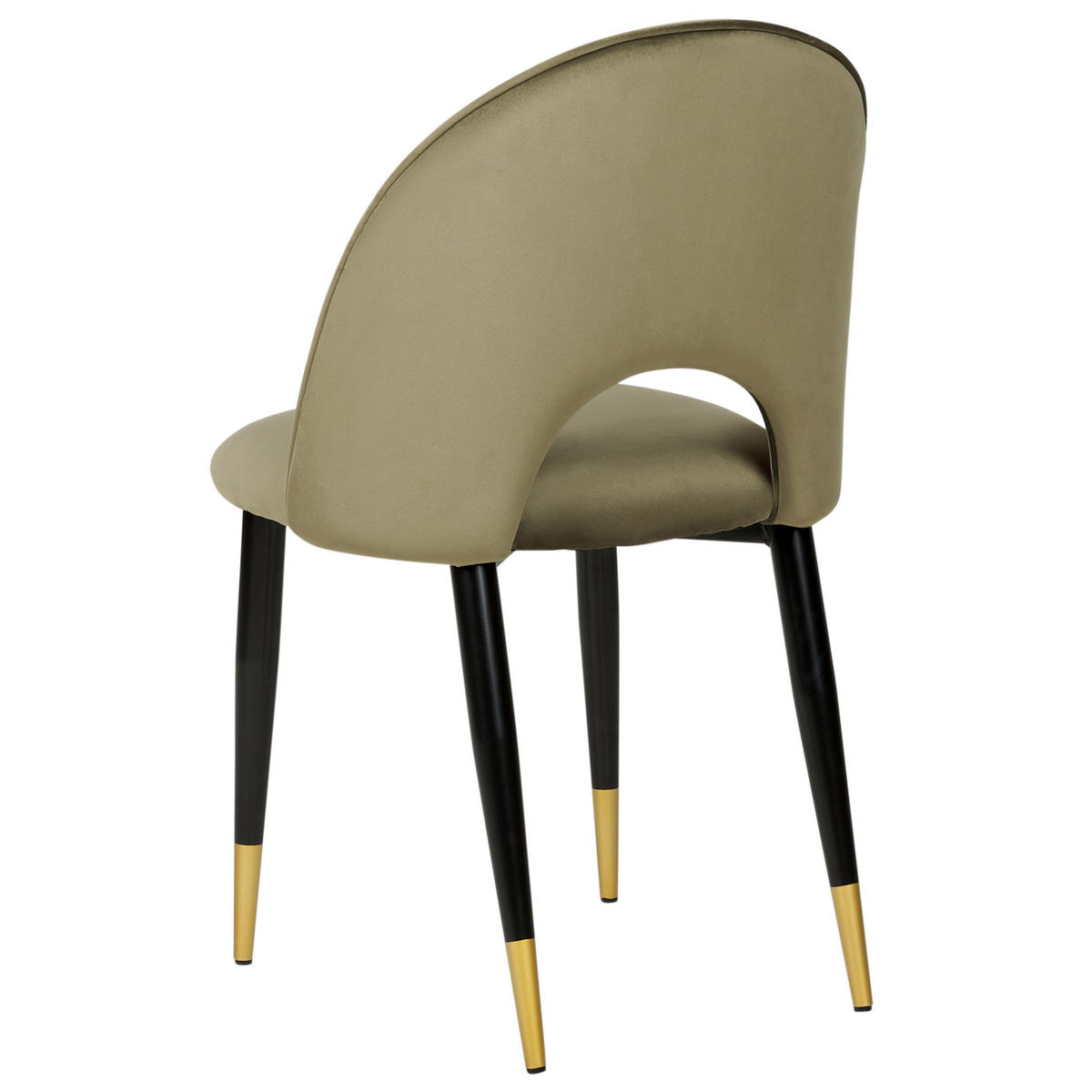 ESSZIMMERSTUHL 2er-Set Samtstoff olivgrün Magalia - Goldfarben/Schwarz, Textil (47/84/45cm) - Beliani