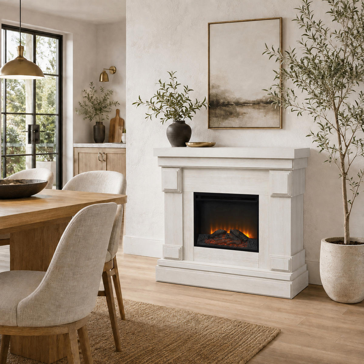 ELEKTROKAMIN Bräunen - Braun, Holzwerkstoff (39.4/108/108cm) - Teamson Home