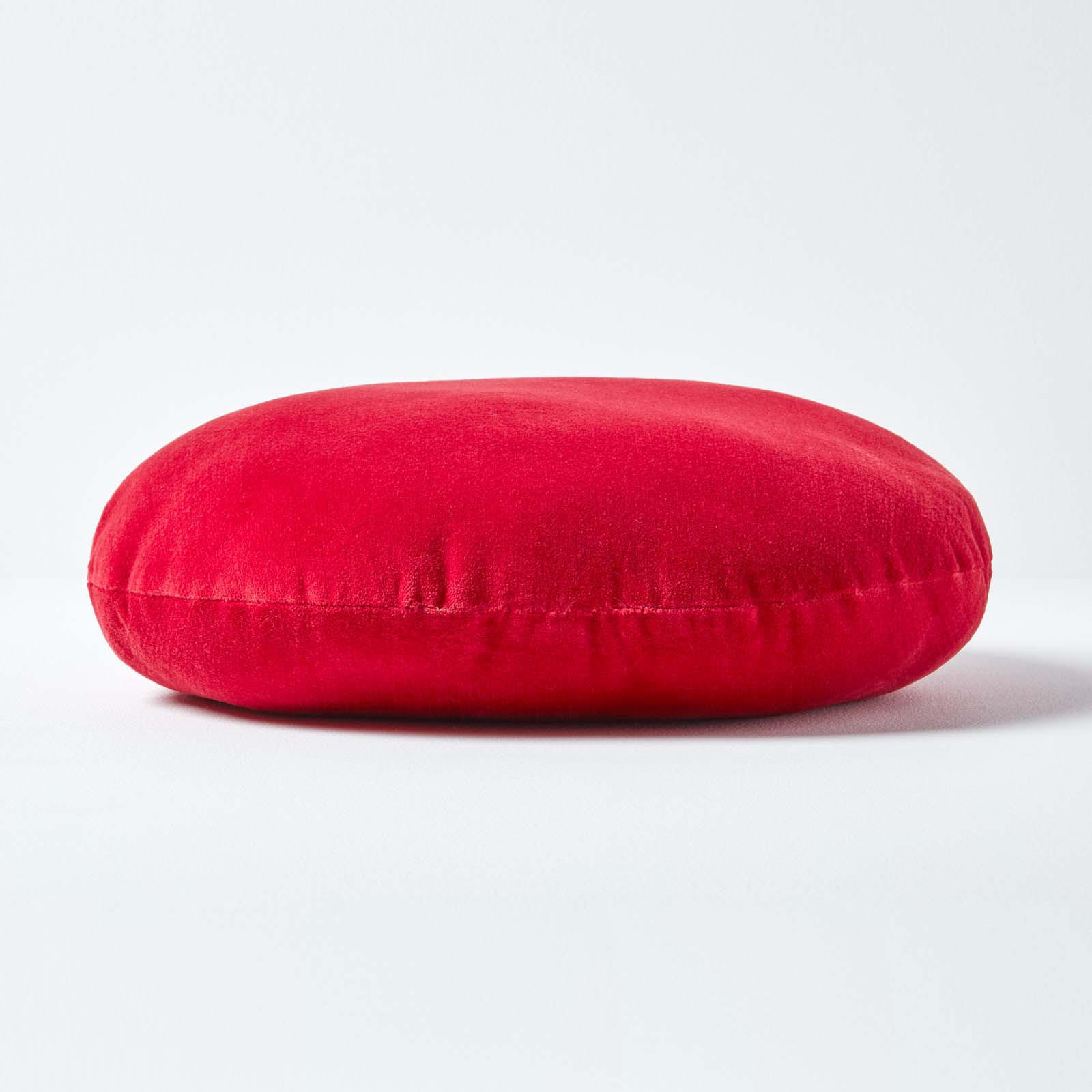 DEKOKISSEN rund rot, Baumwollsamt?40 cm - Rot, Textil (40/40cm) - Homescapes