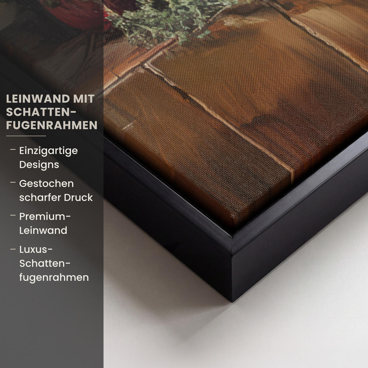 LEINWAND Bilder mit Rahmen - Stilleben - Kräuter - Gewürze - Früchte - Farbenfroh - 50x50 - Grün, Textil (50/50cm) - MuchoWow