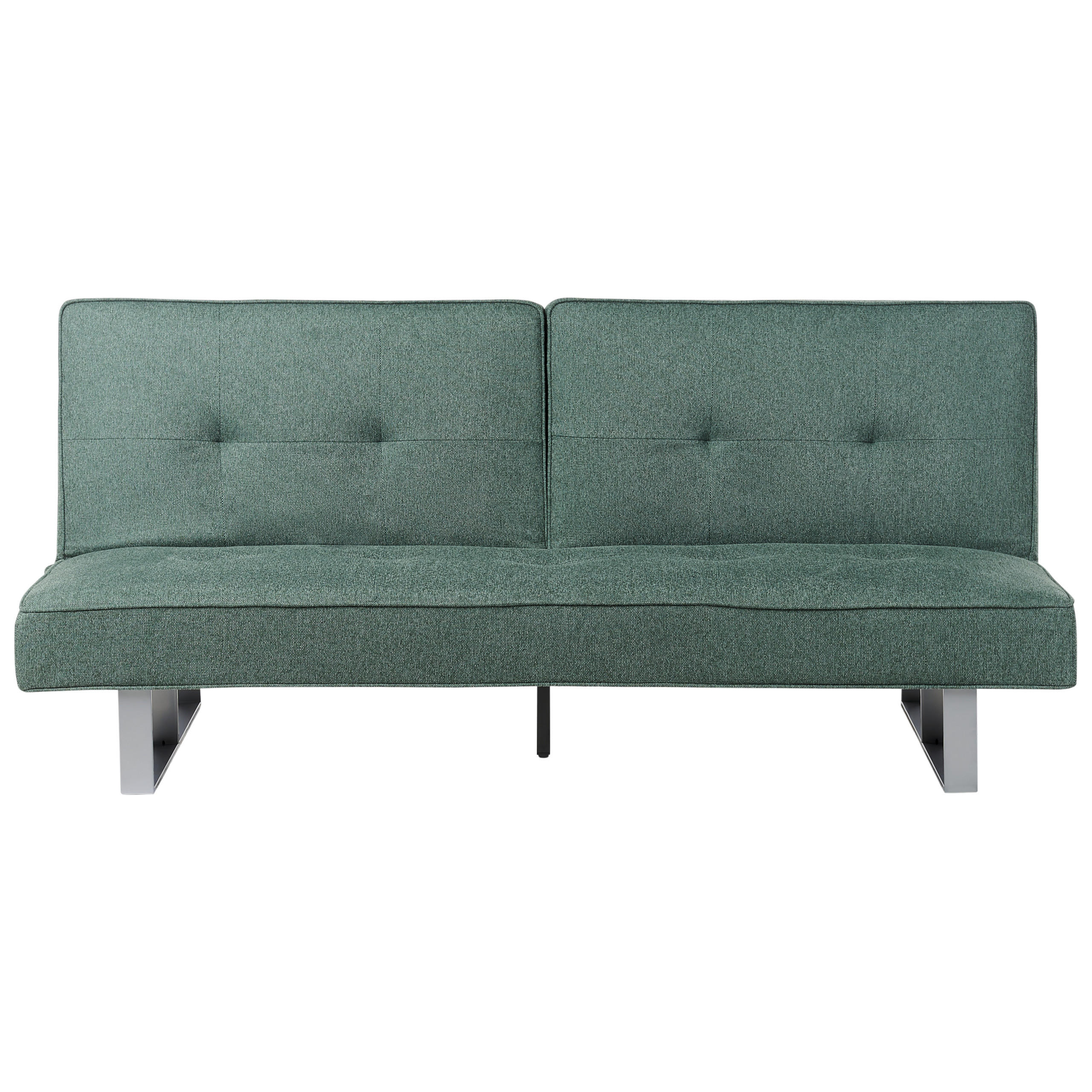 3-SITZER-SCHLAFSOFA grün Dublin - Silberfarben/Grün, Textil (190/38/88cm) - Beliani