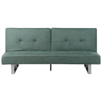 3-SITZER-SCHLAFSOFA grün Dublin - Silberfarben/Grün, Textil (190/38/88cm) - Beliani