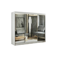 SCHIEBETÜRENSCHRANK DOMA - Weiß, Holzwerkstoff (250/215/61cm) - Meblini