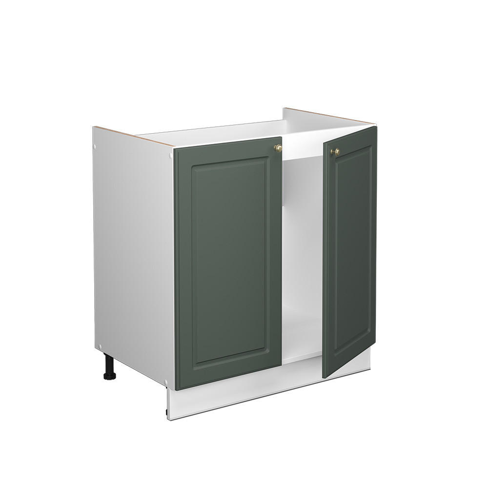 WASCHBECKENUNTERSCHRANK Fame-Line Grün-Gold Landhaus 80 x 82 cm ohne AP - Weiß/Grün, Holzwerkstoff (80/82/51.6cm) - Vicco