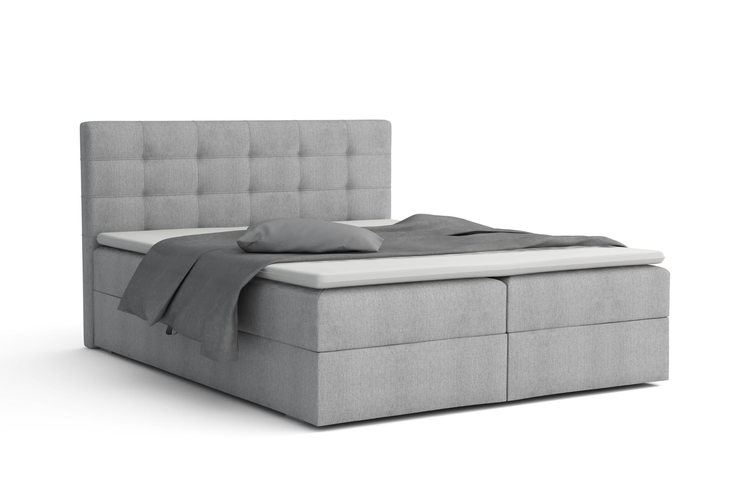 Deine Möbel 24 Boxbett Hellgrau 180x200 cm