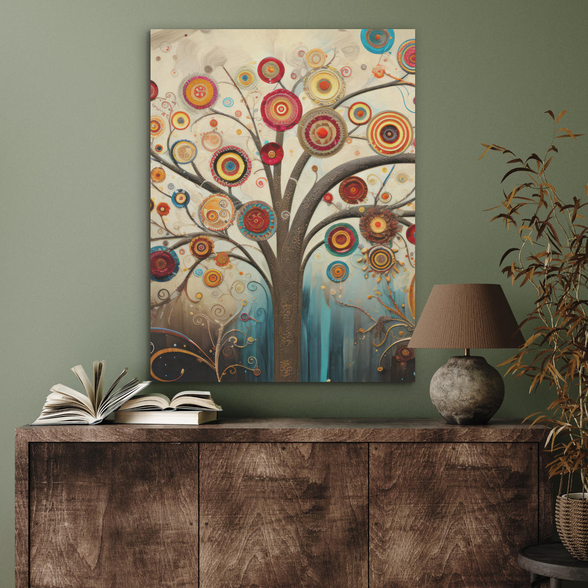 AKUSTIKPANEEL Baum - Baum des Lebens - Farbe 60x80 cm - Braun, Textil (60/0.9/80cm) - MuchoWow