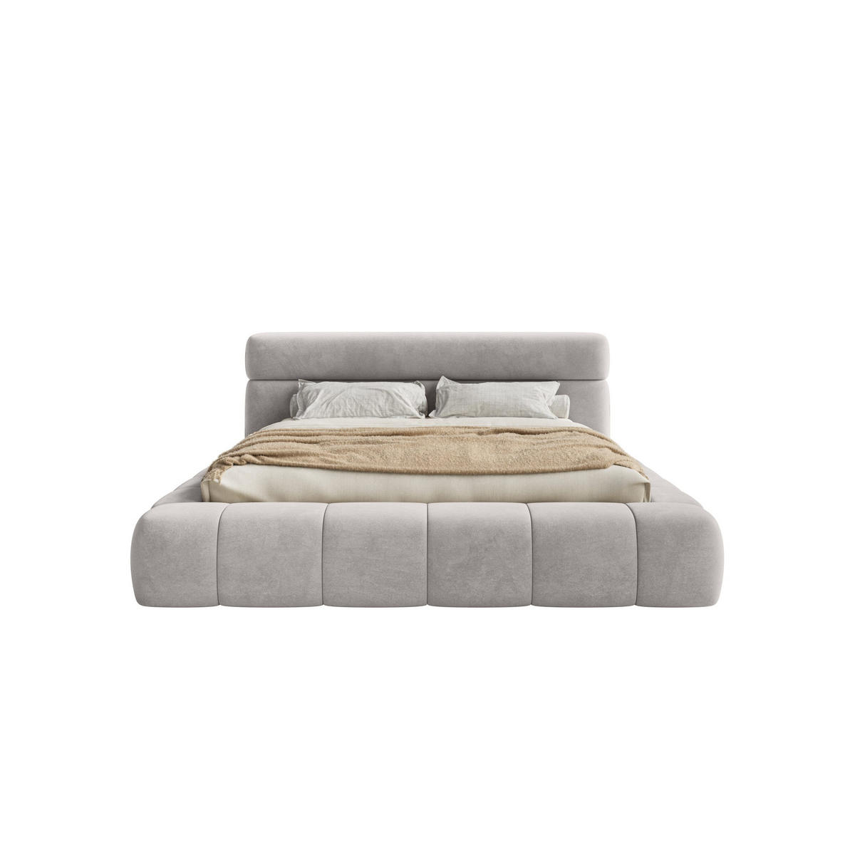 POLSTERBETT Nuuk 200x200 cm, Silber - Grau, Textil (200/200cm) - Fedve