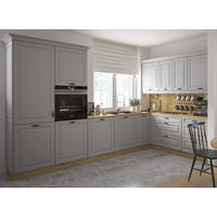 WINKELKÜCHE Prato eiche artisan / mittelgrau matt (grigio medio, ICA 0243) 345 / 200 / 217cm 10-teilig - Braun/Grau, Holzwerkstoff/Metall (345/217/200cm) - Feldmann-Wohnen