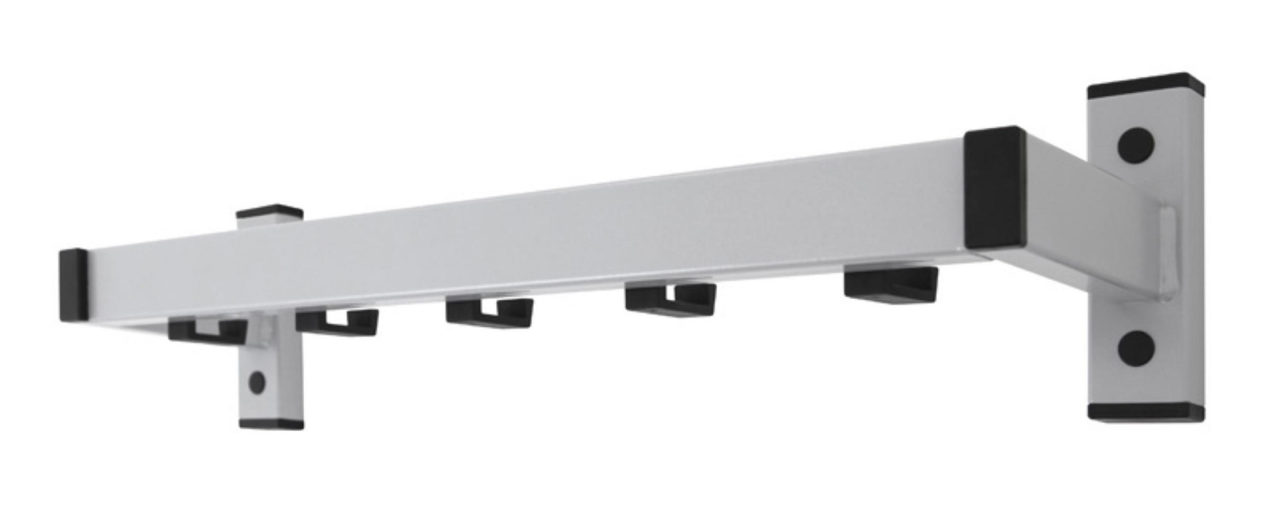 WANDGARDEROBE Mit 5 Haken Grau - Grau, Metall (56/15/13cm) - PROREGAL
