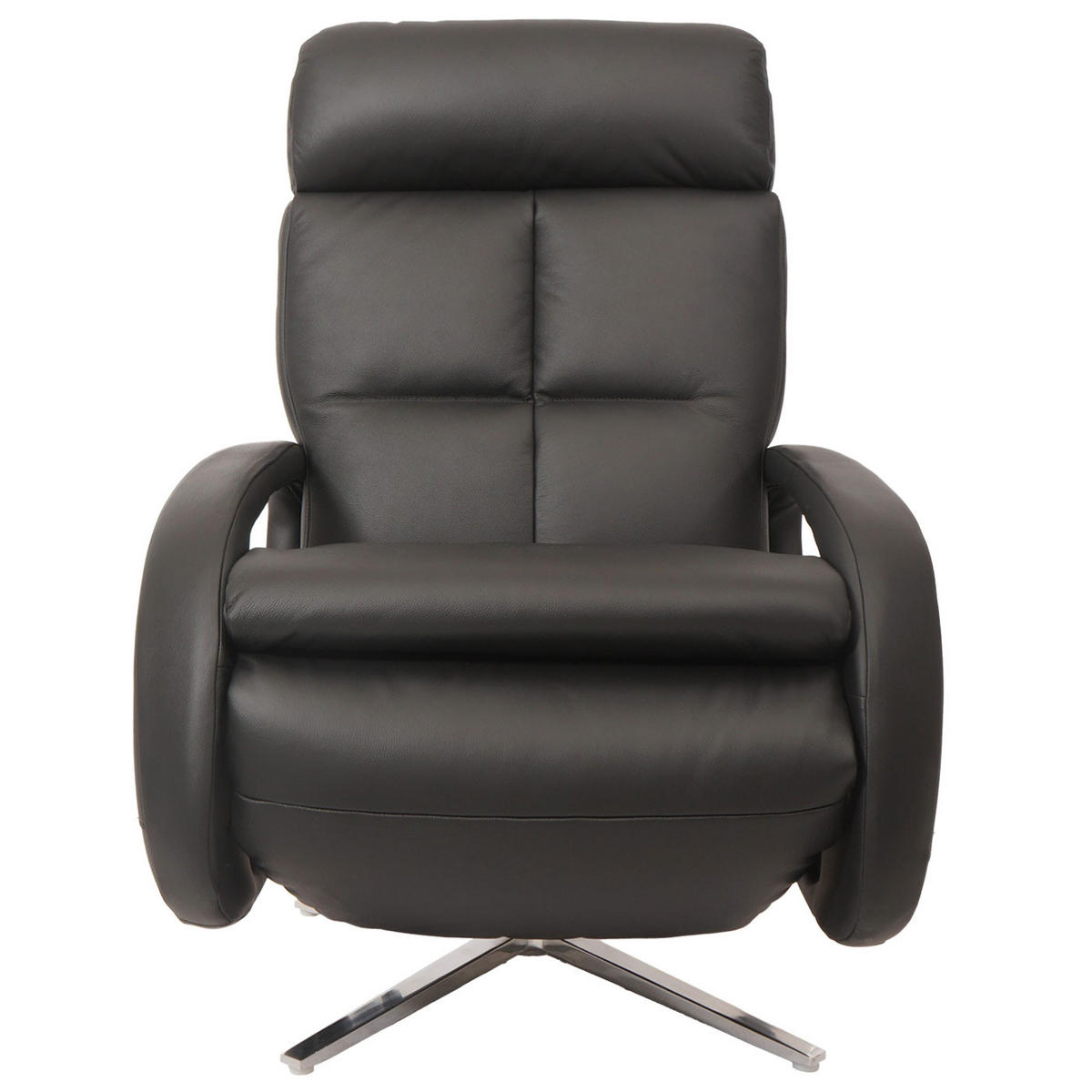 RELAXSESSEL Schwarz - Schwarz, Leder (70/109/147cm) - MCW