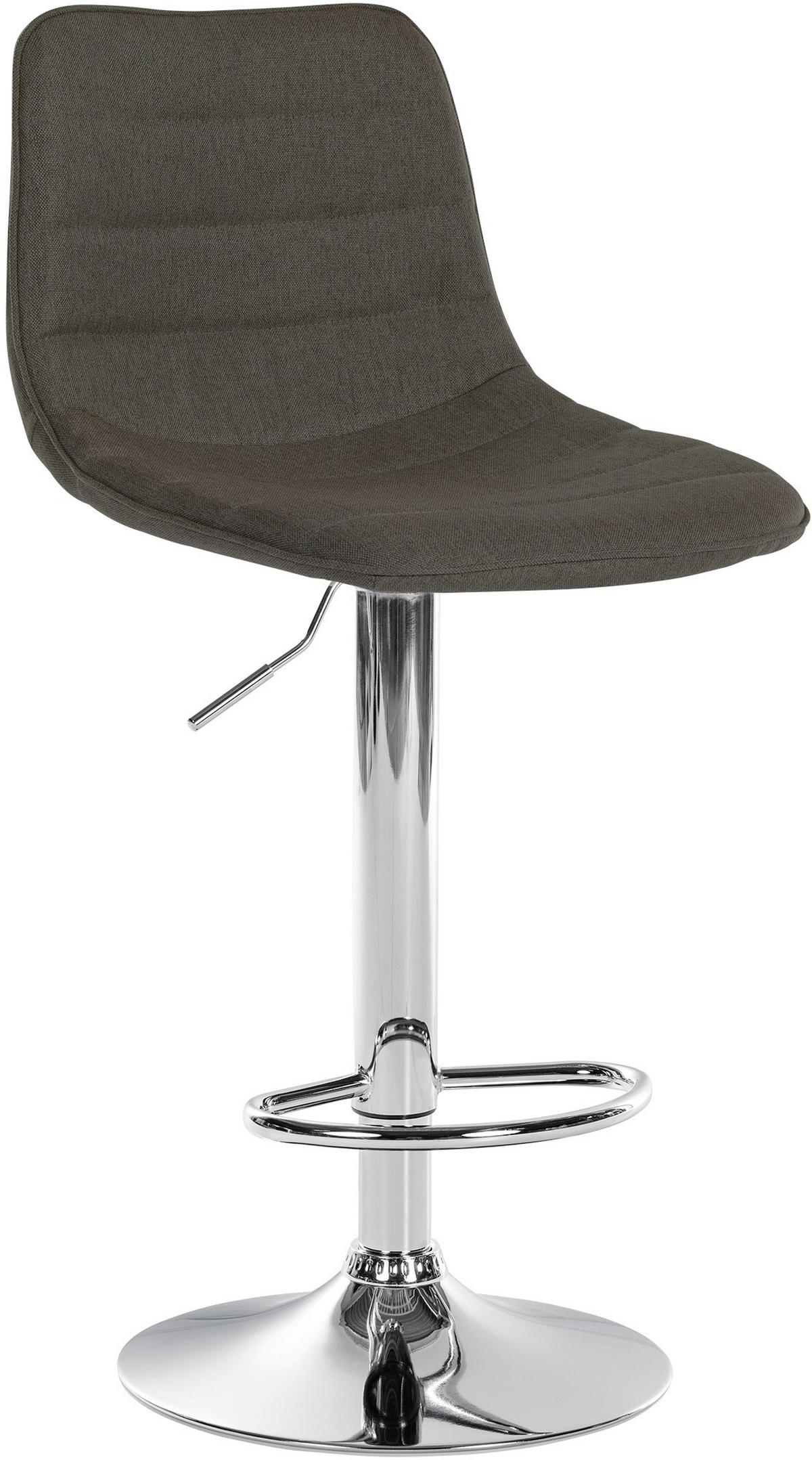 BARHOCKER Stoff taupe - Taupe/Chromfarben, Textil/Metall (45/89/46cm) - CLP