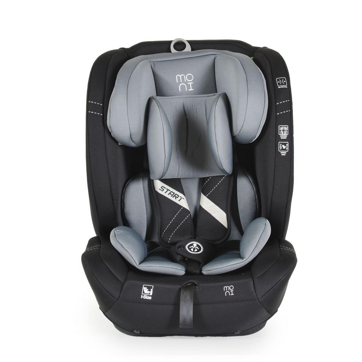 KINDERSITZ i-Size Start grau (76-150cm) Kopfstütze verstellbar, Kuscheltier - Grau, Kunststoff (45/60/46cm) - Moni