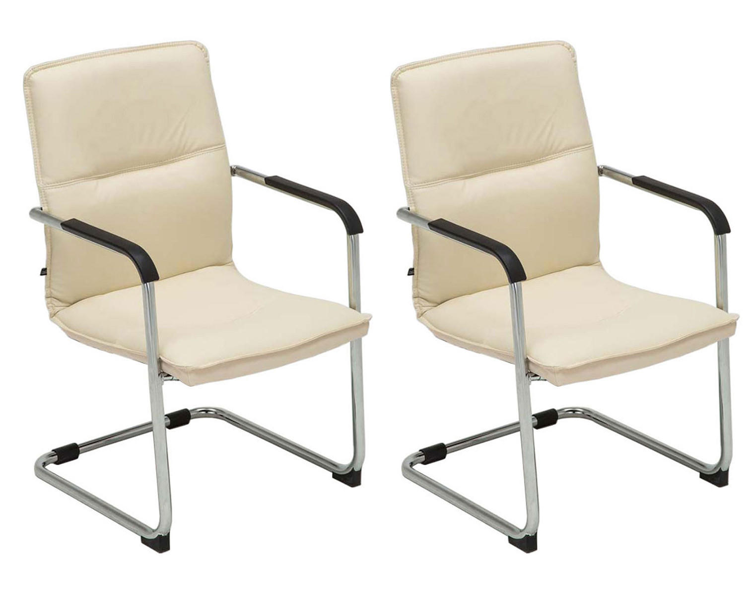 SCHWINGSTUHL 2er Set Lederlook creme - Creme, Textil/Metall (56/92/60cm) - CLP
