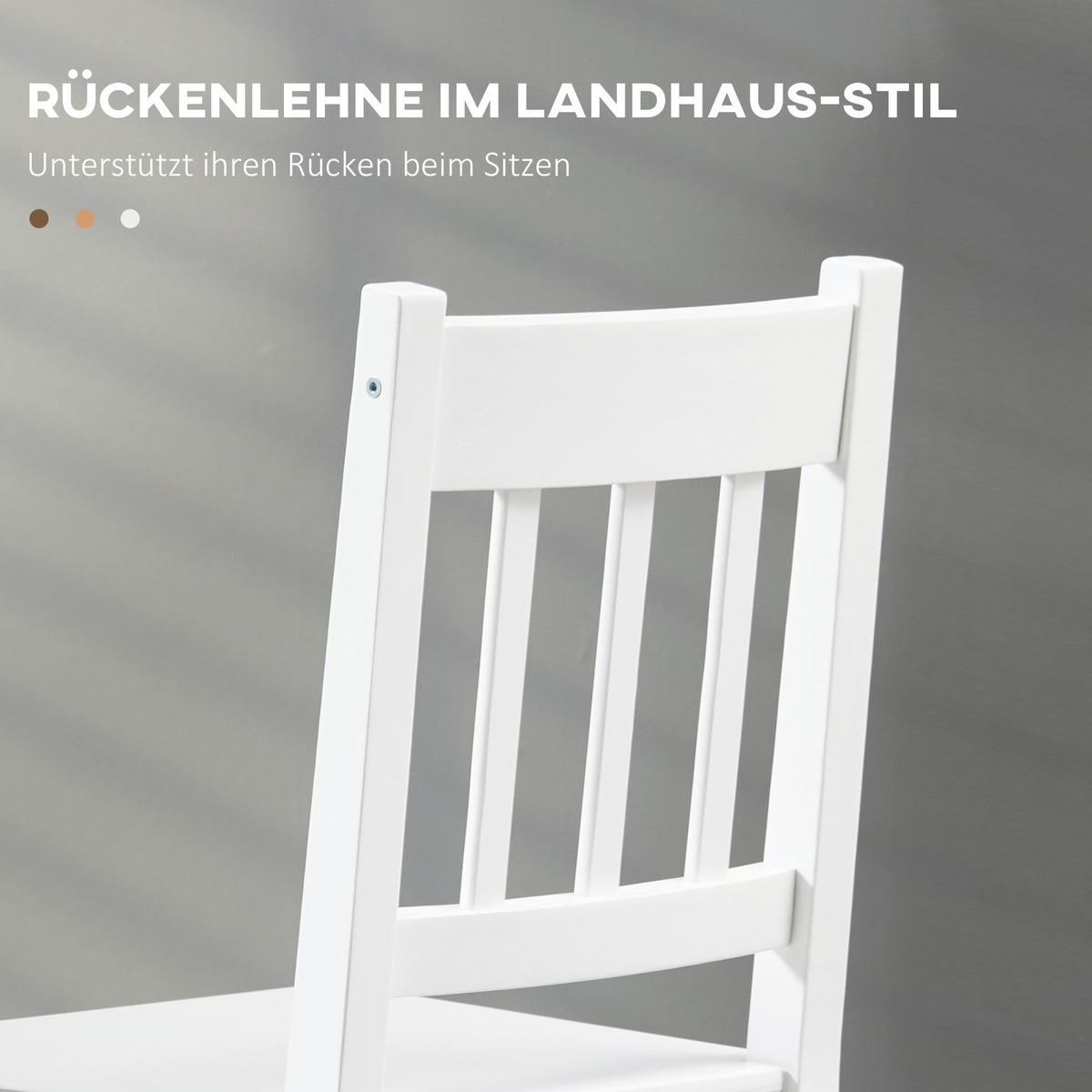 ESSZIMMERSTÜHLE, Kiefernholz, Weiß - Weiß, Holz (46.5/85.5/41cm) - HOMCOM