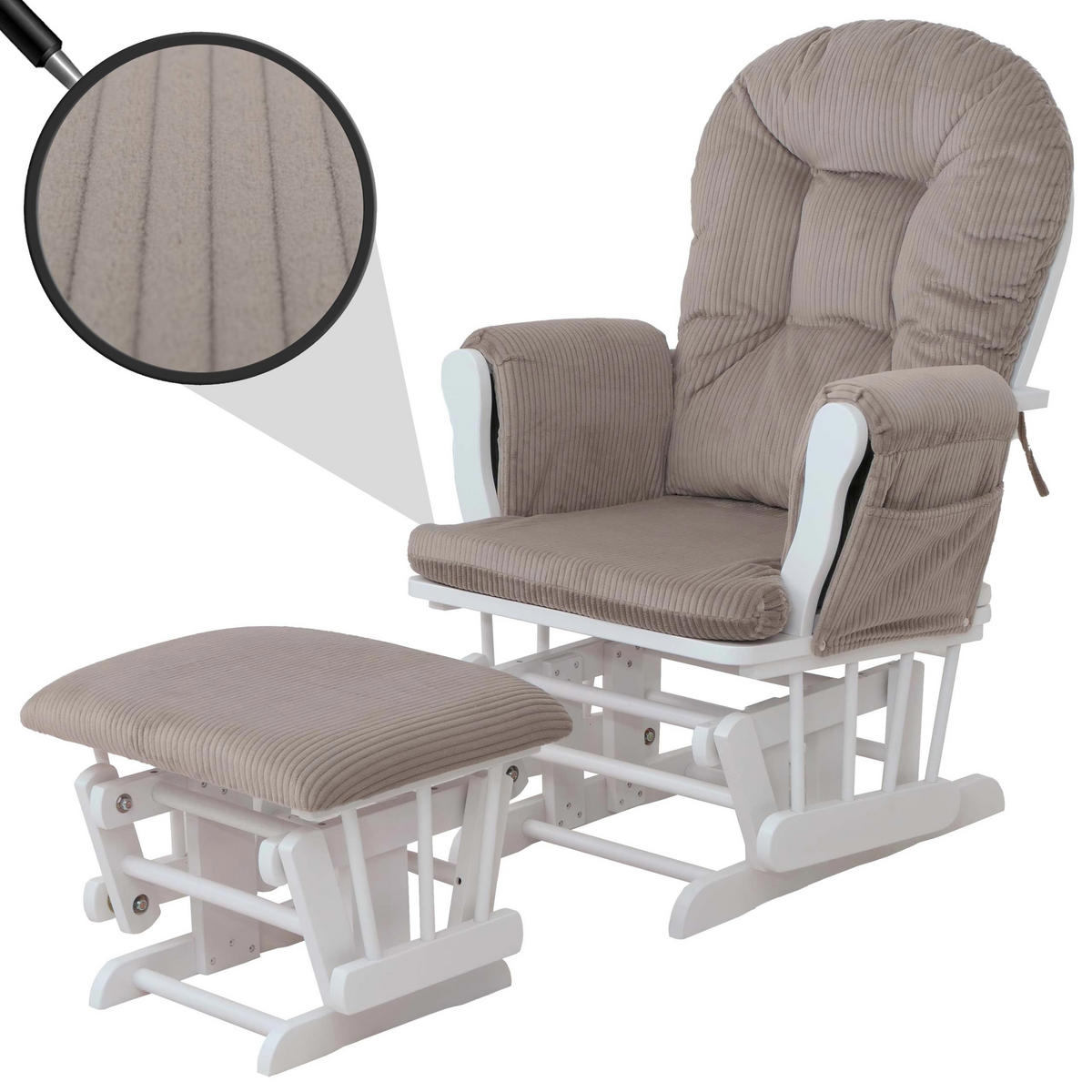 RELAXSESSEL Hellgrau, Weiß - Hellgrau/Weiß, Textil (74/103/71cm) - MCW