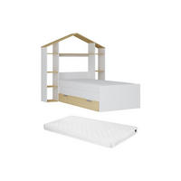 HAUSBETT - 1 Person - Holz, Platte - Naturfarben Hell, Weiß - - Naturfarben/Weiß, Holz (90/190cm) - Vente-Unique