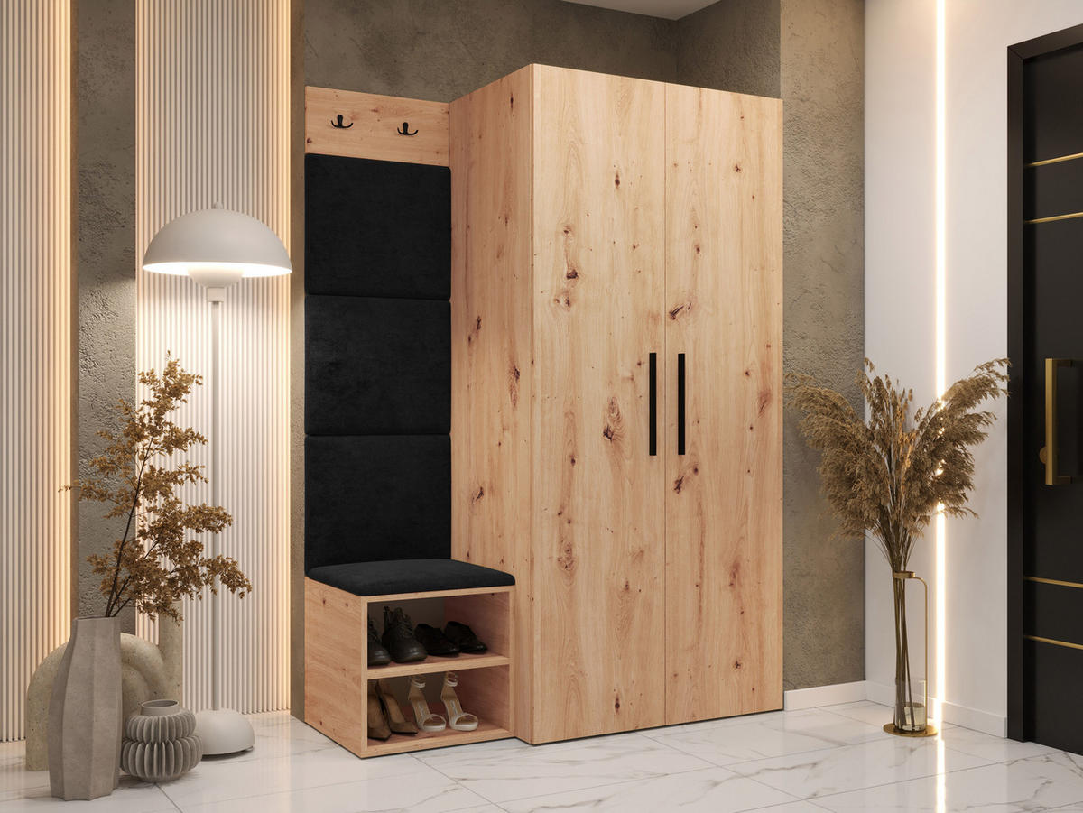 GARDEROBEN-SET Medi IV - Anthrazit/Schwarz, Holzwerkstoff/Kunststoff (80/191/50cm) - MIRJAN24