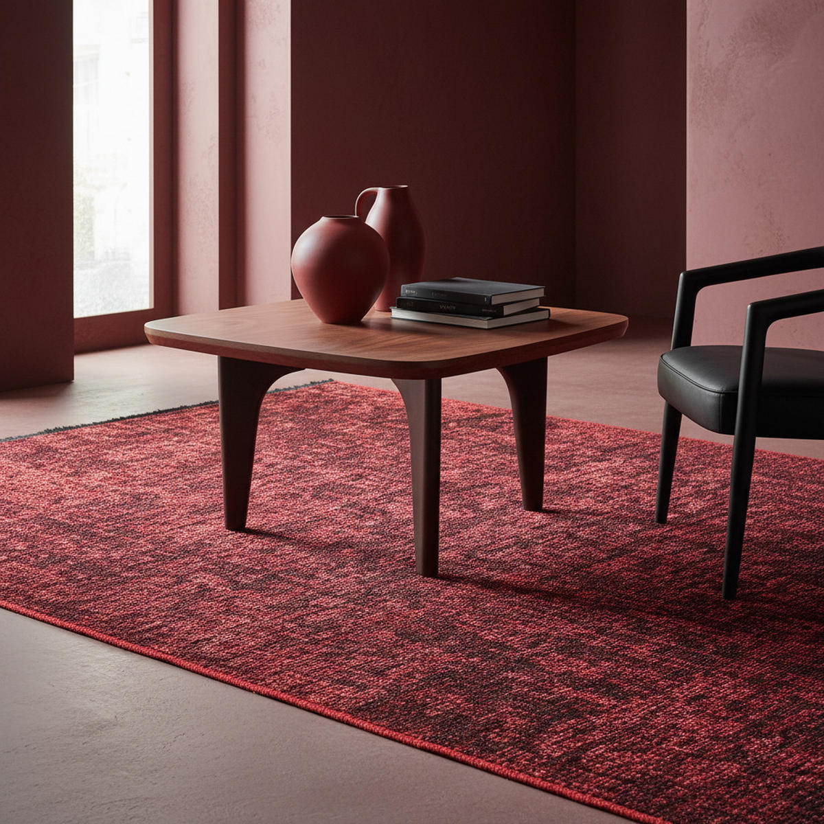 TEPPICH Kurzflor Unicolor Chenille Baumwolle Innen Rot Rechteckig 120x170 - Rot, Textil (120/170cm) - KADIMA DESIGN