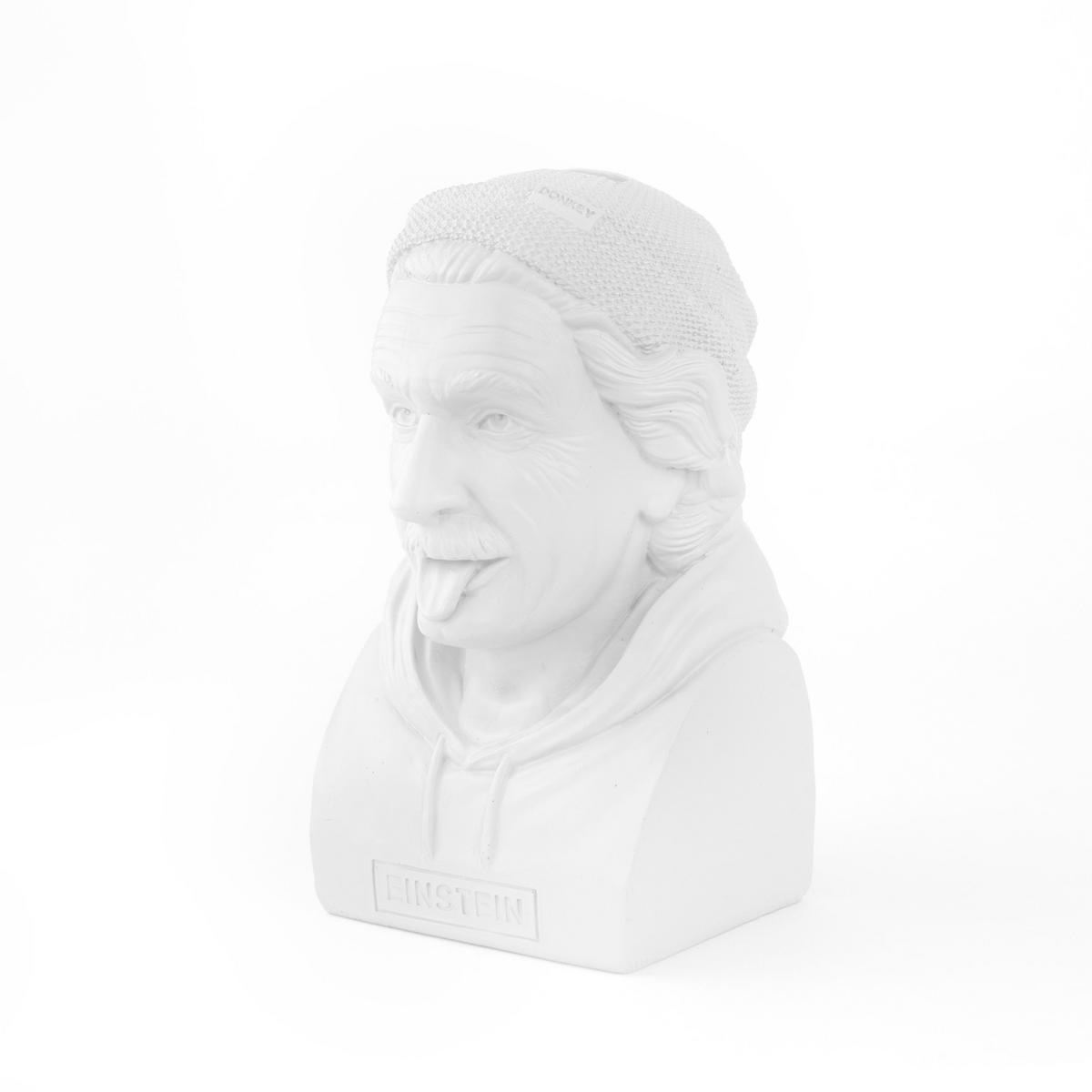 SPARDOSE Historic Hipster Einstein, Polyresin, Weiß, 8 x 9 x 14.5 cm - Weiß, Kunststoff (8/14.5/9cm) - Donkey Products