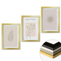 WANDBILDER 3er Set - 20x30 cm Goldrahmen - Eine Sammlung minimalistischer Formen - Goldfarben, Kunststoff (20/30cm) - ArtPrintCave