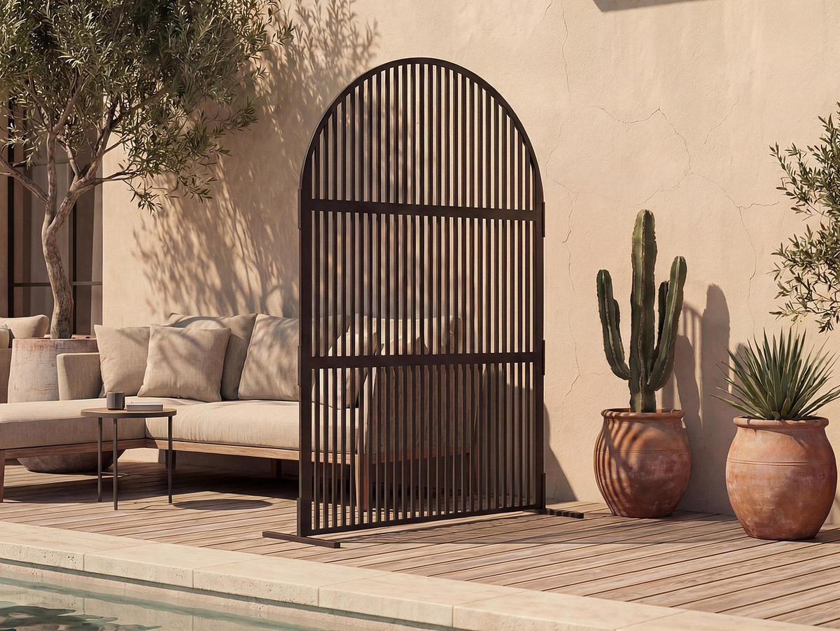 ZAUN & Palisaden - 117 cm x 50 cm - Metall - Schwarz TARRION - Schwarz, Metall (117/188cm) - Vente-Unique