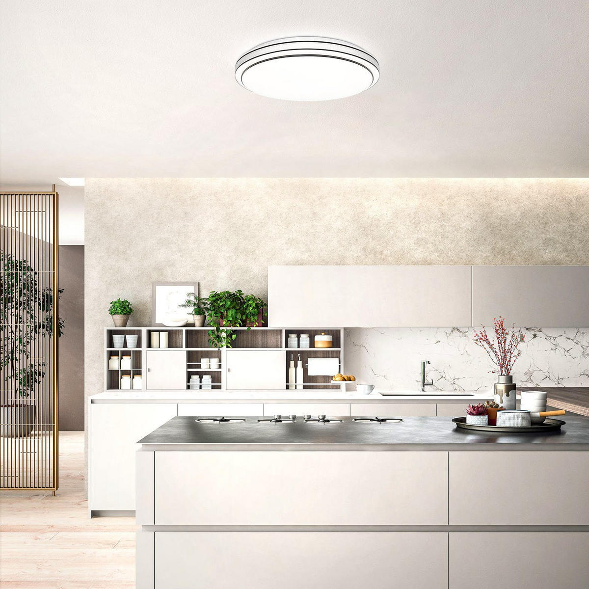 LED-DECKENLEUCHTE Benjamin 27/27/6 cm - Schwarz, Kunststoff (27/27/6cm) - Nettlife