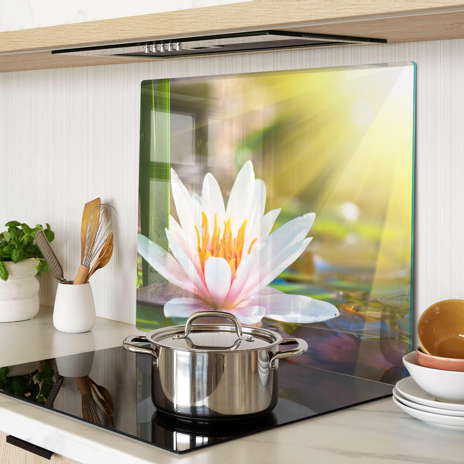 GLASPLATTE 60x52 cm Seerose - Multicolor, Glas (60/0.4/52cm) - TULUP