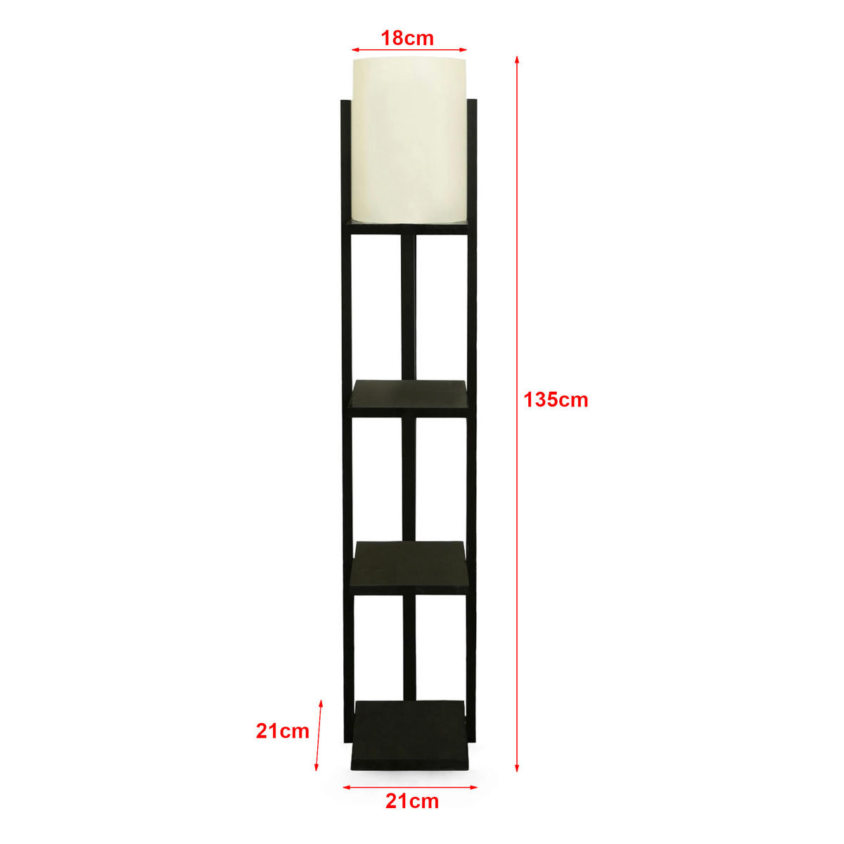 STEHLEUCHTE Rotherham - Creme, Holzwerkstoff (21/21/135cm) - lux.pro