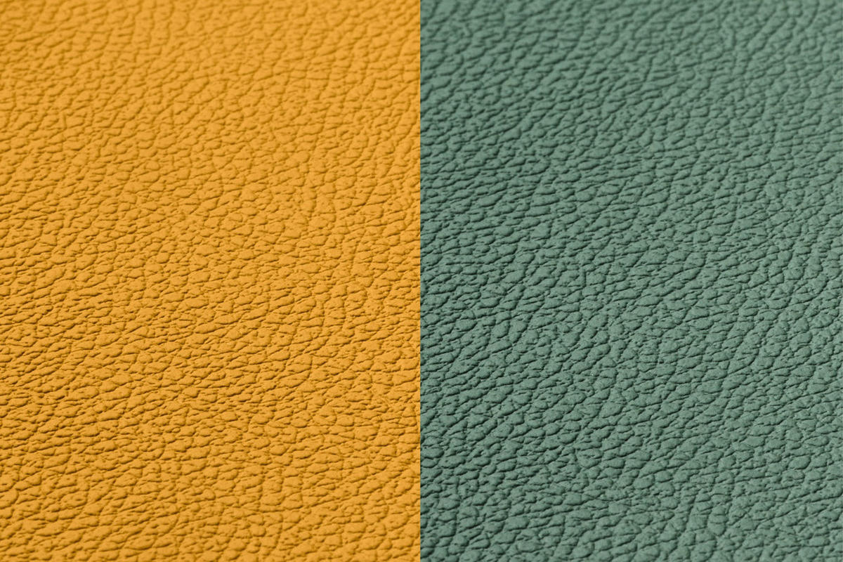 TISCHSET - 6er-Set - Recyceltes Leder in Senfgelb und Tannengrün - Gelb, Textil (30/44.5cm) - Björn