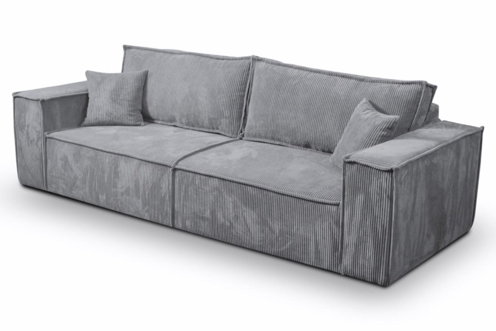 SCHLAFSOFA mit Bettkasten und Cordstoff MONA Grau - Grau, Holzwerkstoff (255/85/105cm) - Compleo24