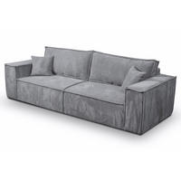 SCHLAFSOFA mit Bettkasten und Cordstoff MONA Grau - Grau, Holzwerkstoff (255/85/105cm) - Compleo24