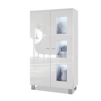 VITRINE Denjo Tür in Weiß Hochglanz - Weiß Hochglanz, Holzwerkstoff (71/129/35cm) - Vladon