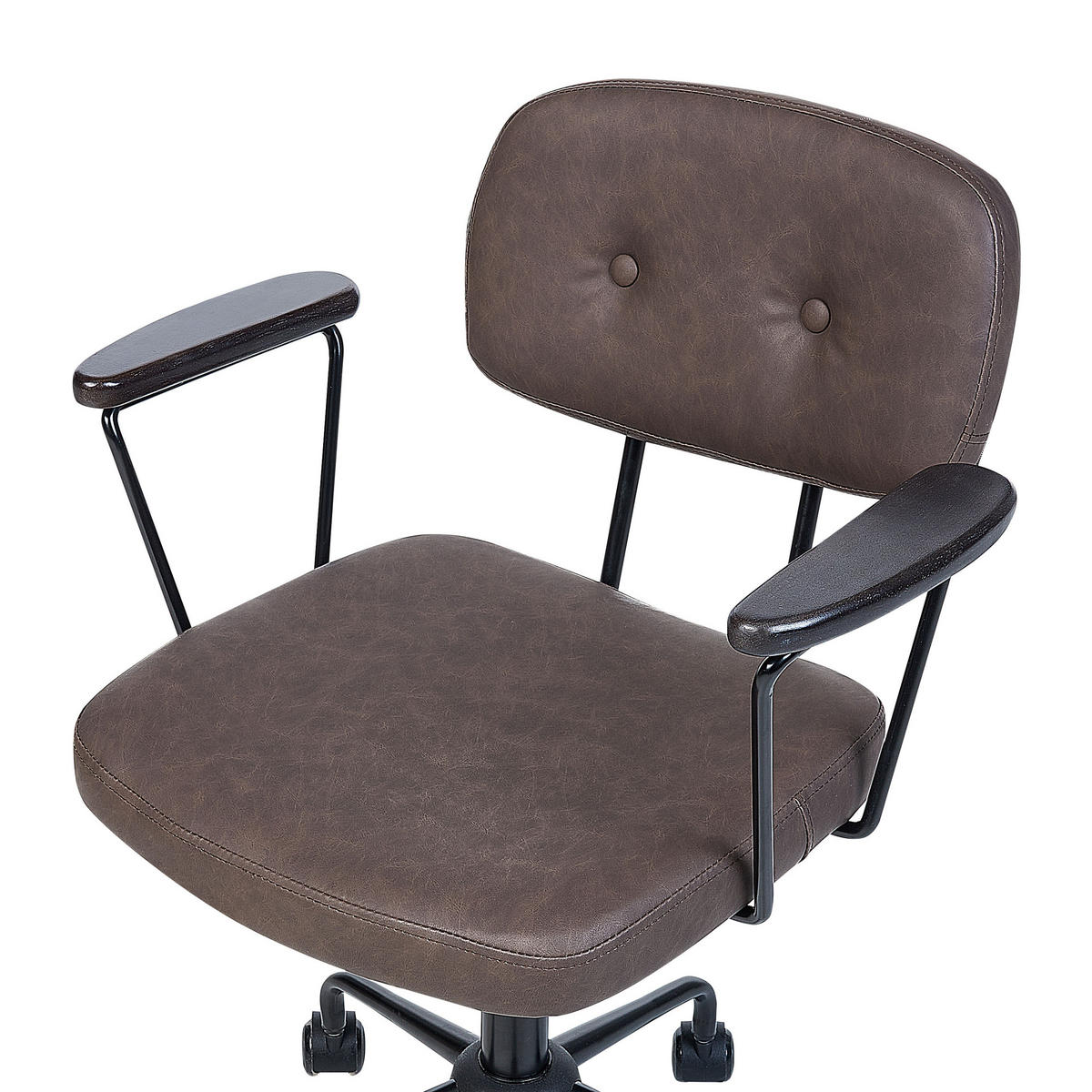 BÜROSTUHL Kunstleder Dunkelbraun Algerita - Dunkelbraun, Textil/Metall (62/77/62cm) - Beliani