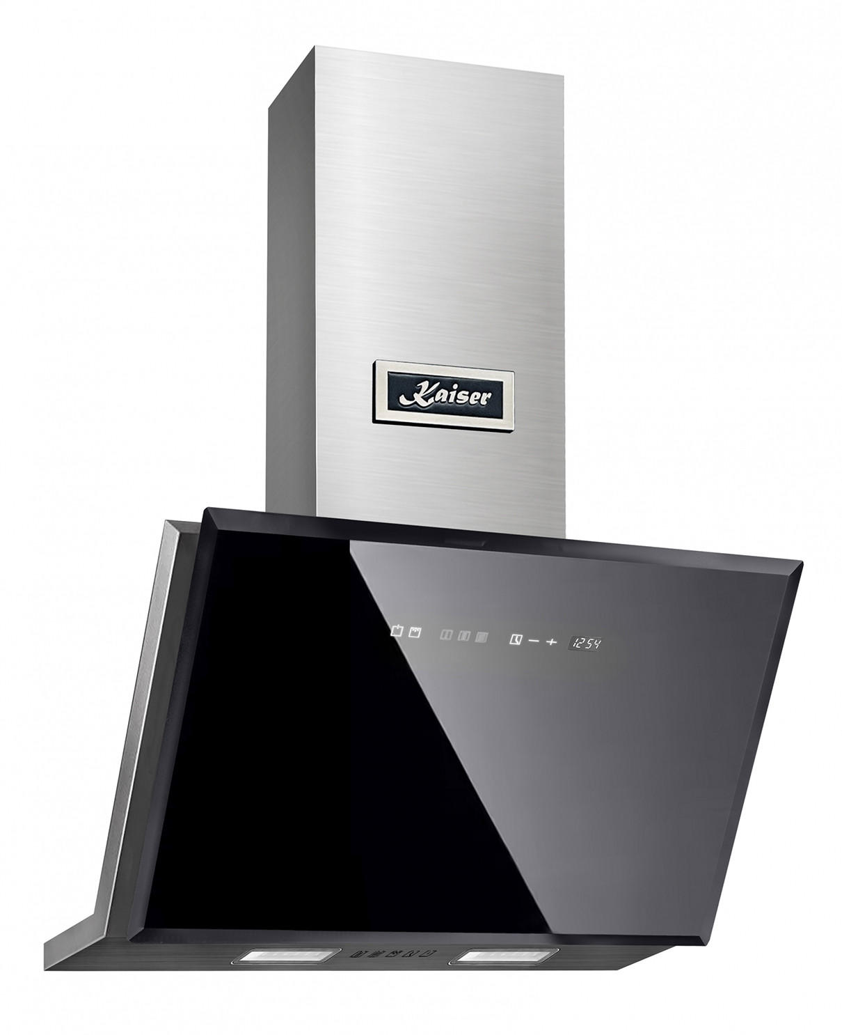 DUNSTABZUGSHAUBE AT 6430 F Eco 60 cm Edelstahl - Schwarz, Glas/Metall (60/78.8/48cm) - Kaiser Küchengeräte