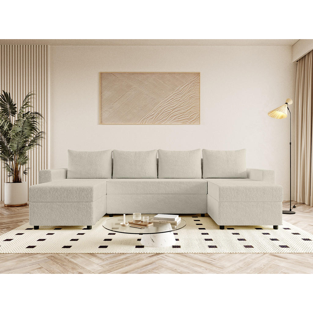 Thumbnail - Fedve Wohnlandschaft, Beige, Textil, U-Form,L-Form, 298x72x146 cm, Wohnzimmer, Sofas & Couches, Wohnlandschaften, Wohnla...