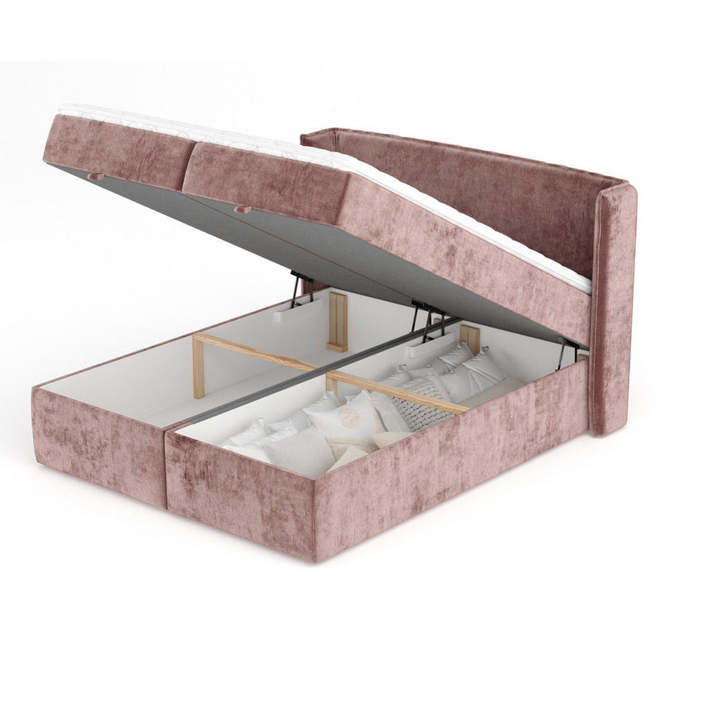 Thumbnail - Maison de Reve Boxbett, Pink, Textil, Buche, Kiefer, H3, Höhe ca. 20 cm, 140x200 cm, Oeko-Tex® Standard 100, FSC 100%, M...