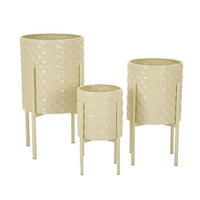 PFLANZENSTÄNDER IM 3ER-SET Hgolder Betsy, cremefarben, Eisen, Höhen 56,5, 48,5 und 37,5 cm - Creme, Metall (36/36/57cm) - Mauro Ferretti