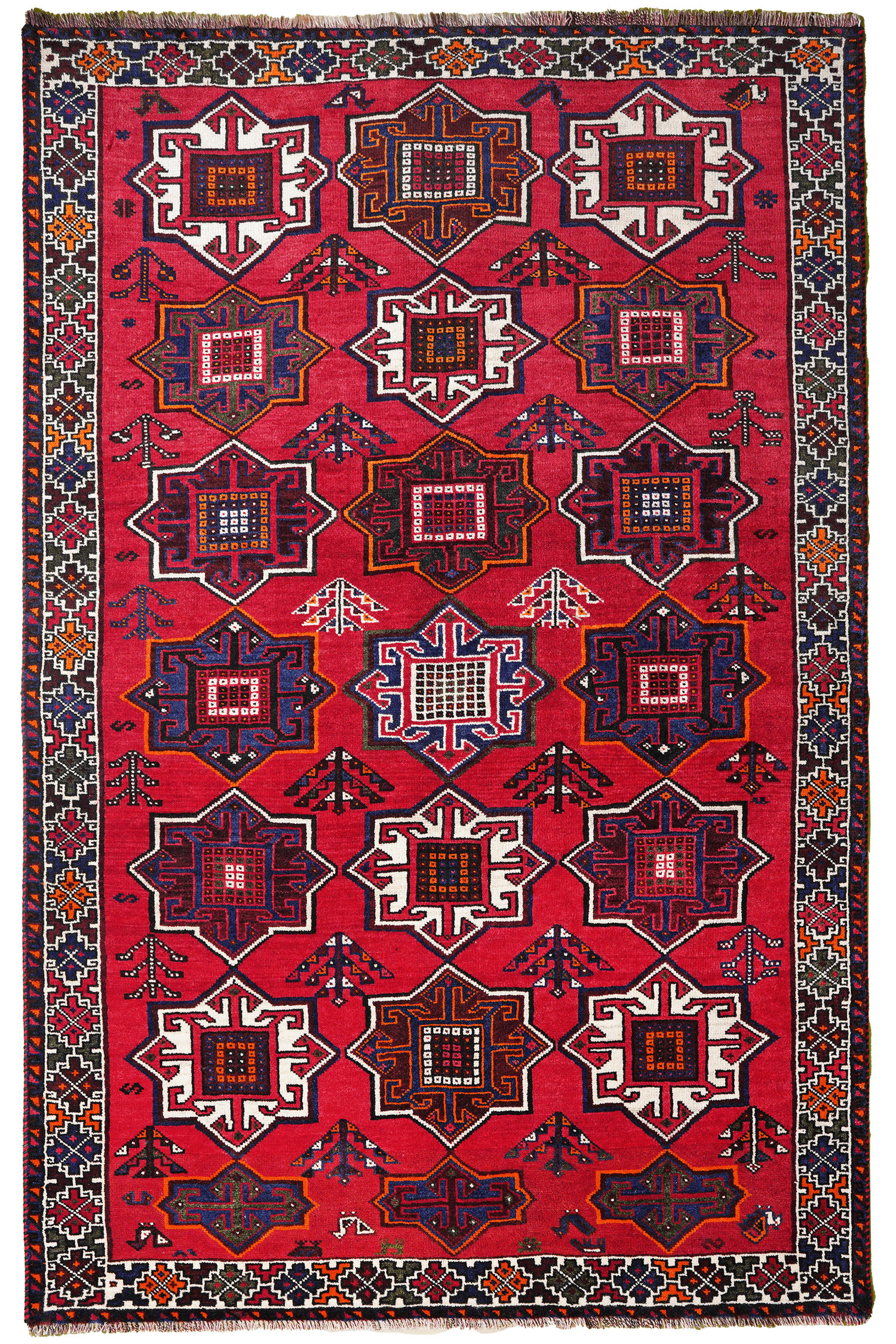 TEPPICH Gashgai Rot 242/157 cm Schurwolle - Rot, Textil (157/242cm) - Looma